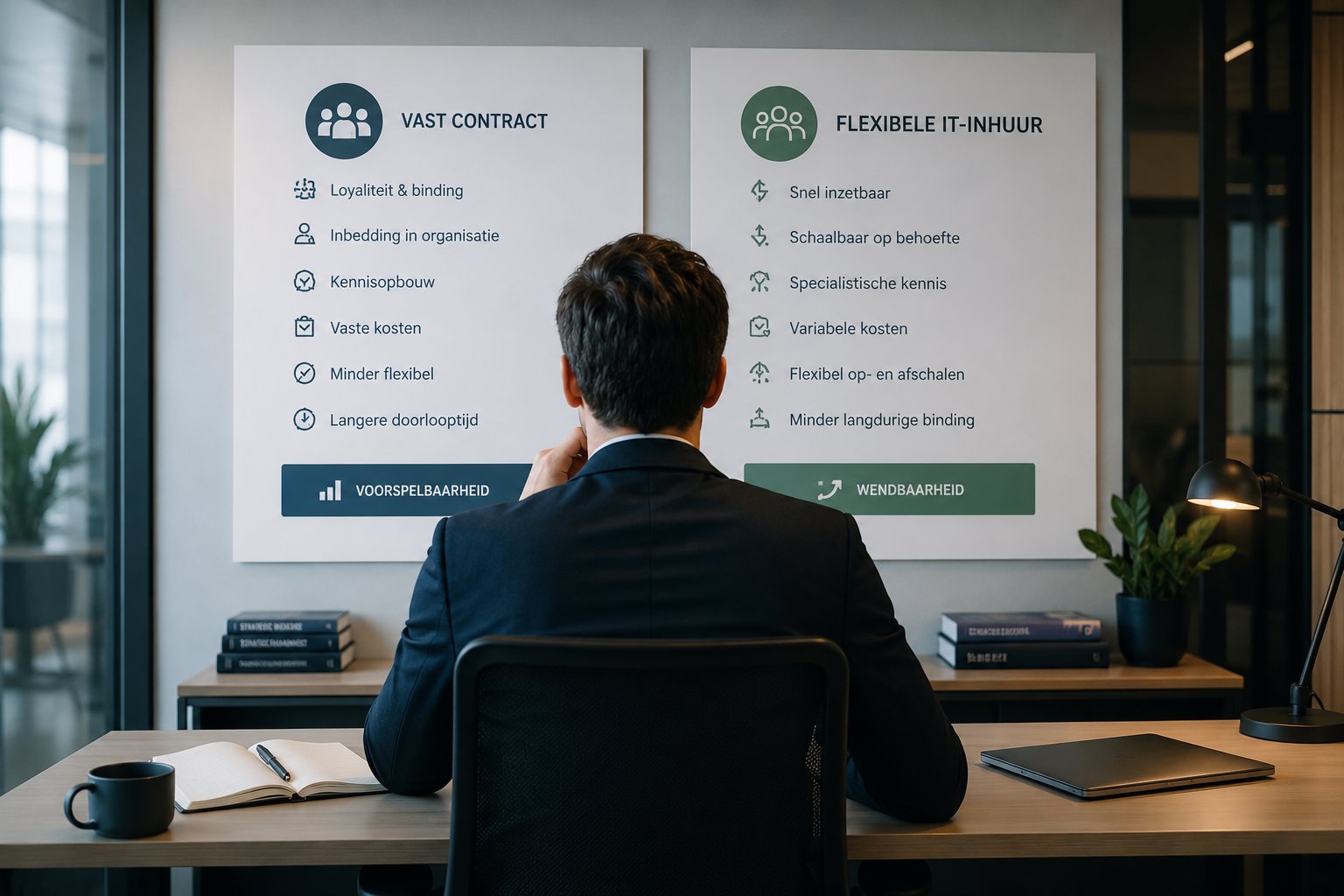 Vast contract of flexibele inhuur: wat is slimmer voor je IT-capaciteit?